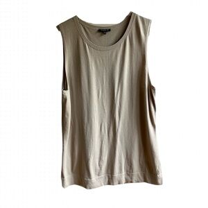 Lafayette 148 New York Beige Sleeveless Knit Top Size XXL Sweater Vest Shell